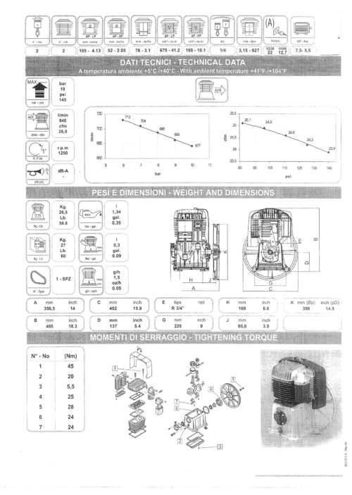 Fiche technique Tête de compression NUAIR NB7 pour compresseur