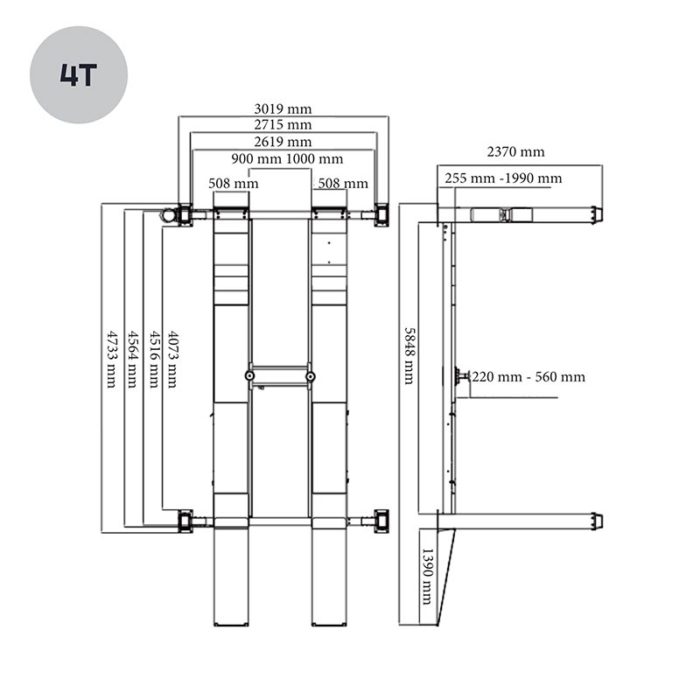 Pont-elevateur-4colonnes-Plan-4T