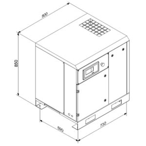 Compresseur vis K-MAX 7,5kw, plan outil