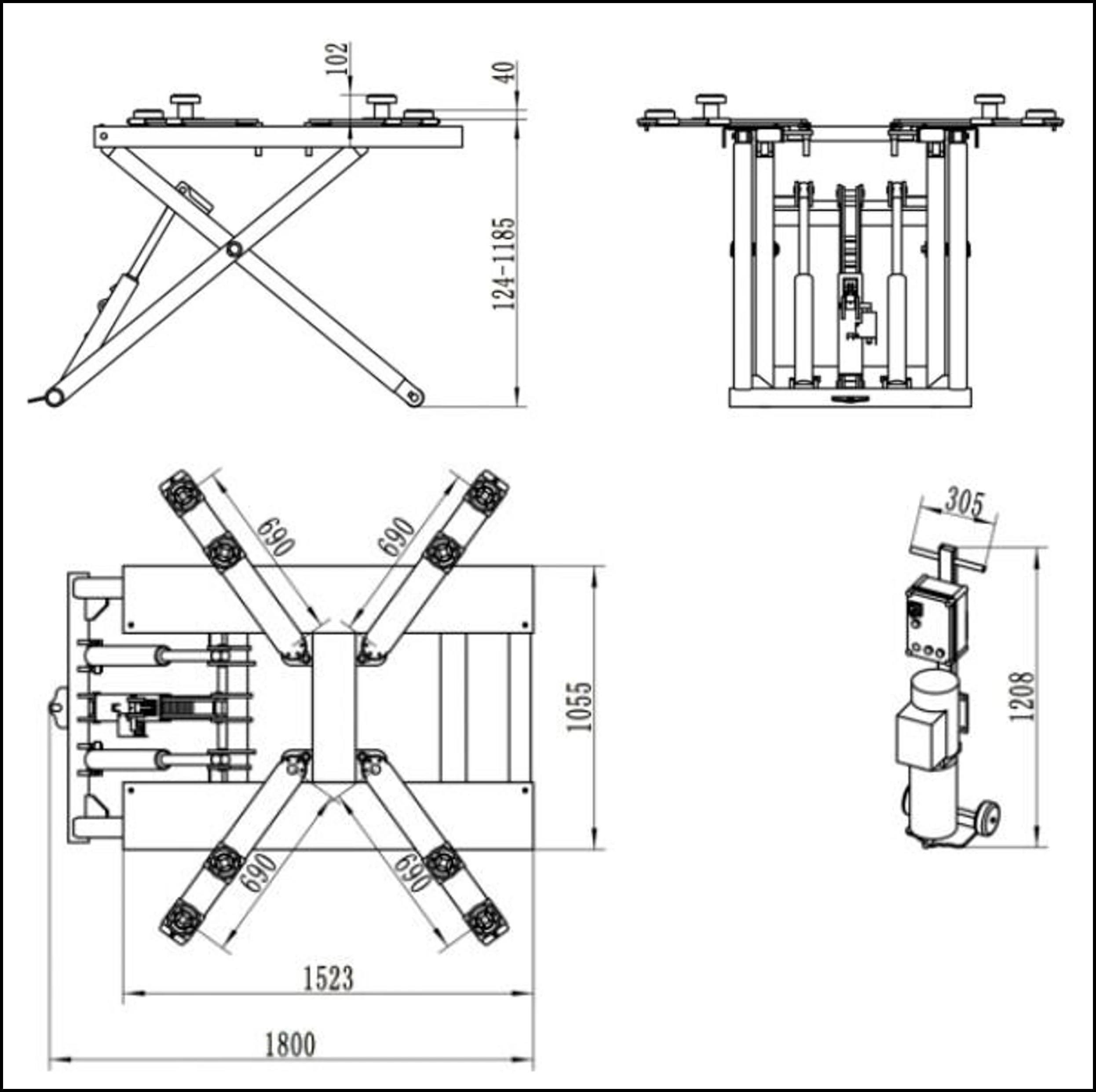 pont-ciseaux-mobile-3T-AL2800-DIM
